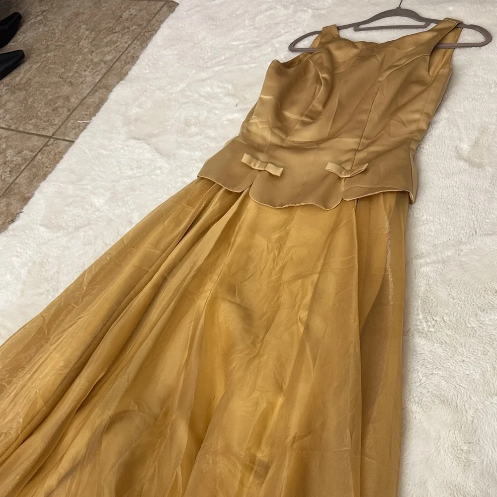 Dave & Johnny Gold Prom Dress - Picture 3 of 5